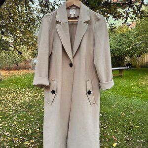 H&M Premium Women's Cream Coat Size XL EUC